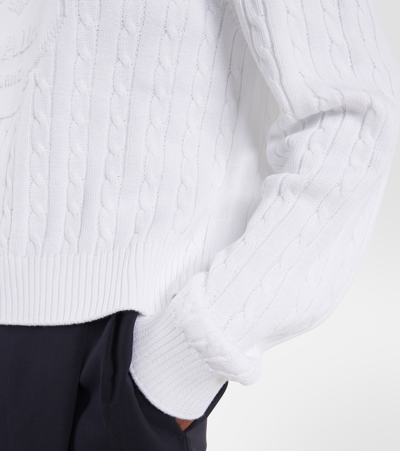 Prada Logo Cotton Sweater In White