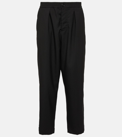 Shop Marni Virgin Wool Straight Pants In Black