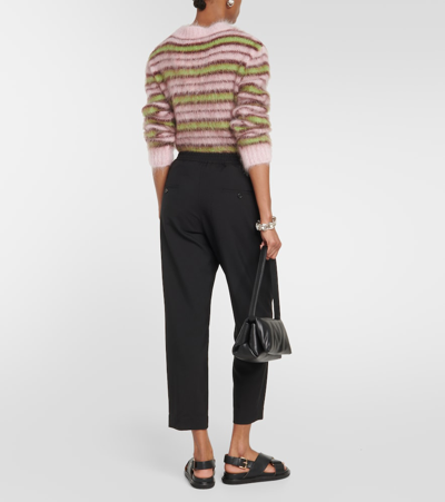 Shop Marni Virgin Wool Straight Pants In Black