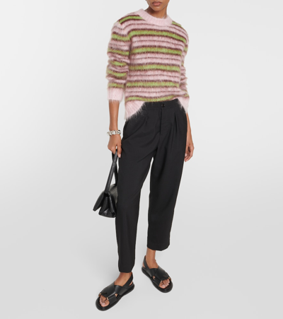 Shop Marni Virgin Wool Straight Pants In Black