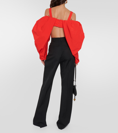 Shop Jacquemus Le Haut Crinoline Bra Top In Red