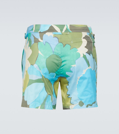 Shop Tom Ford Floral Swim Trunks In Multicoloured