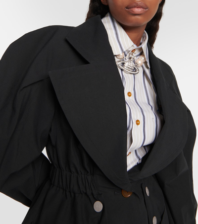 Shop Vivienne Westwood Jacques Puff-sleeve Cotton Jacket In Black