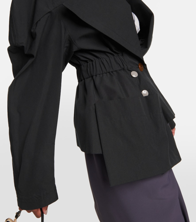 Shop Vivienne Westwood Jacques Puff-sleeve Cotton Jacket In Black