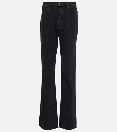 Shop Khaite Danielle High-rise Straight Jeans In Black