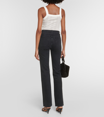 Shop Khaite Danielle High-rise Straight Jeans In Black