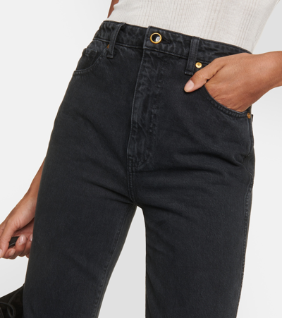 Shop Khaite Danielle High-rise Straight Jeans In Black