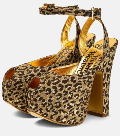 Shop Vivienne Westwood Vargas Leopard-print Platform Sandals In Brown