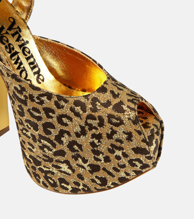 Shop Vivienne Westwood Vargas Leopard-print Platform Sandals In Brown