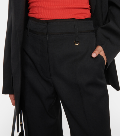 Shop Jacquemus Le Pantalon Ficelle Virgin Wool Pants In Black