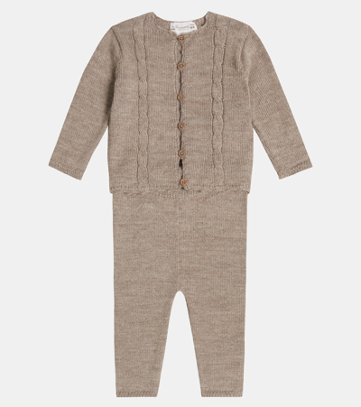 Bonpoint Baby Set Dangelou Aus Cardigan Und Hose In Beige