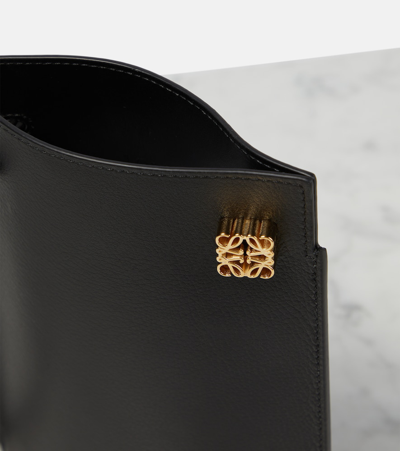 Loewe Dice Pocket Leather Shoulder Bag In Black