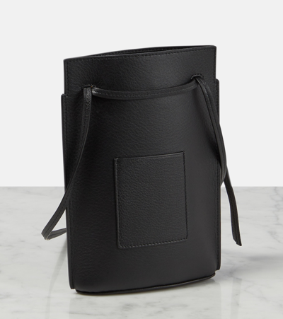 Shop Loewe Dice Pocket Leather Shoulder Bag In Black