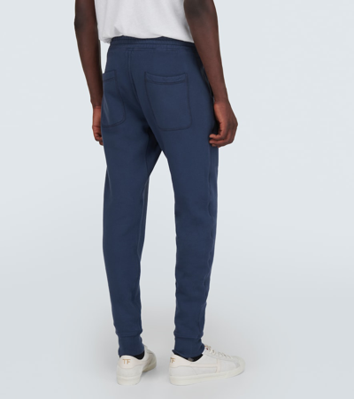 Shop Tom Ford Cotton Jersey Sweatpants In Blue