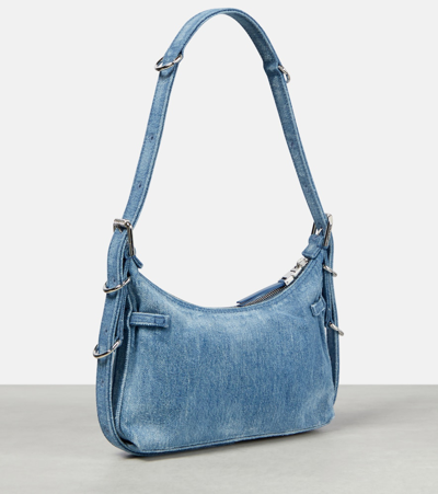 Shop Givenchy Voyou Mini Denim Shoulder Bag In Blue