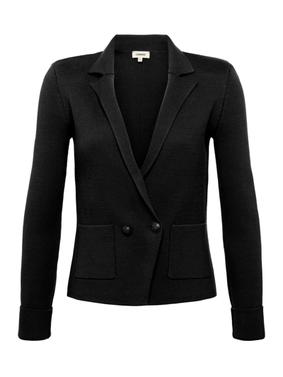 Shop L Agence Sofia Knit Blazer In Black