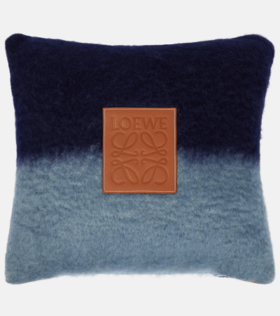 Shop Loewe Striped Mohair And Wool-blend Cushion In Multicoloured