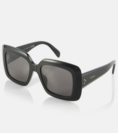 Shop Celine Bold 3 Dots Square Sunglasses In Black