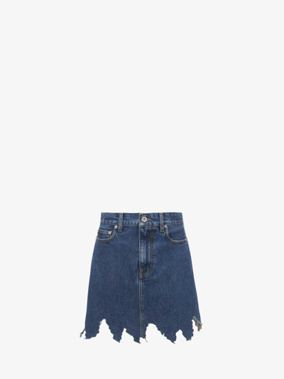 Shop Jw Anderson Lasercut Mini Skirt In Blue