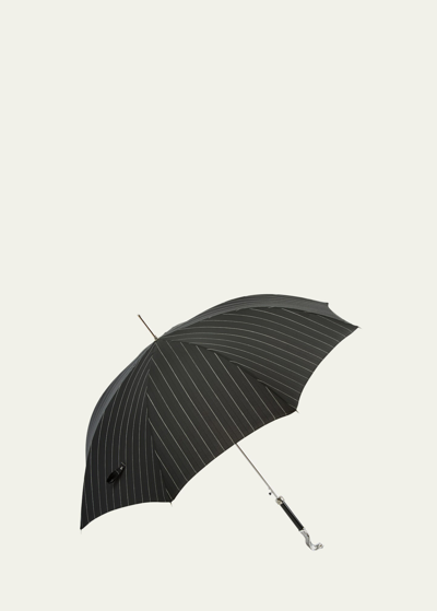 Pasotti Since 1956 Men's Cobra-handle Umbrella In Black Stripe