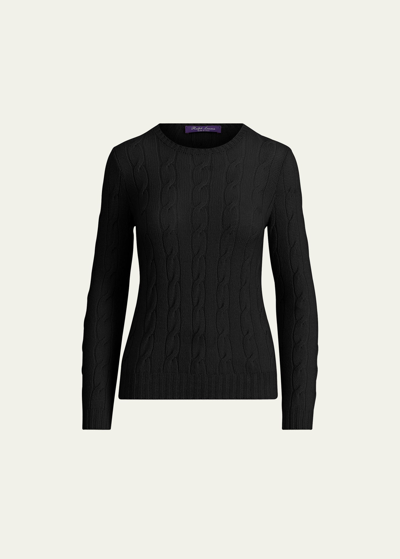 Shop Ralph Lauren Cashmere Cable-knit Sweater In Black
