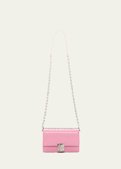Shop Givenchy Small 4g Bag In Box Leather With Chain In Baby Pink