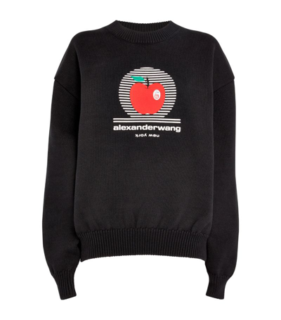 Shop Alexander Wang Ny Apple Sweatshirt In Black