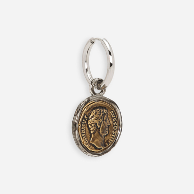 Shop Dolce & Gabbana Single Earring With Coin In Silver