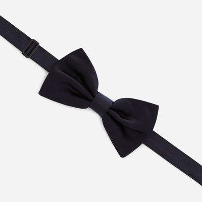 Shop Dolce & Gabbana Silk Satin Bow Tie In Blue