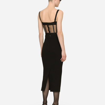 Shop Dolce & Gabbana Technical Jersey Calf-length Skirt In Black
