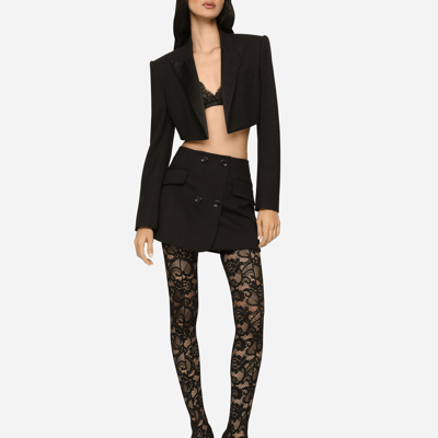 Dolce & Gabbana Twill Mini Wrap Skirt In Black