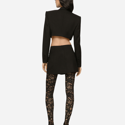 Dolce & Gabbana Twill Mini Wrap Skirt In Black