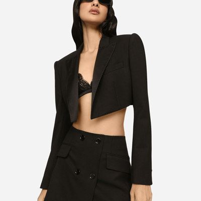 Dolce & Gabbana Twill Mini Wrap Skirt In Black