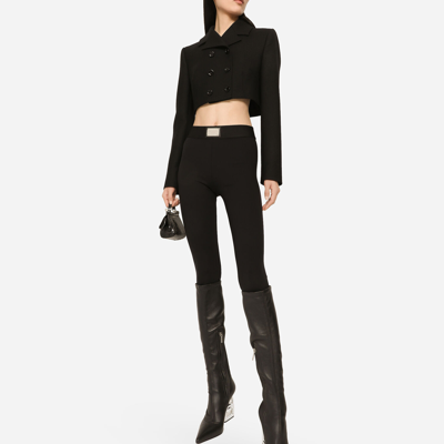 Dolce & Gabbana Short Double-breasted Suit Jacket In Black