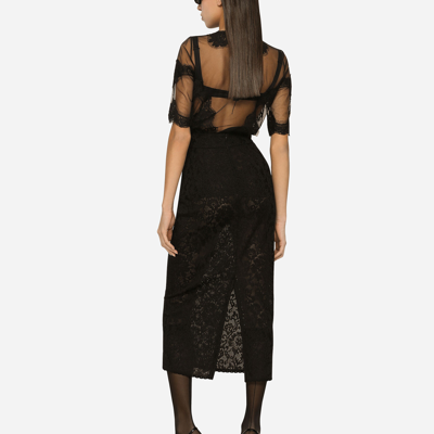 Dolce & Gabbana Tulle Calf-length Skirt In Black