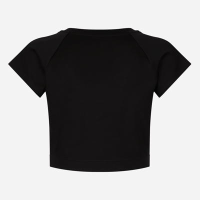 Dolce & Gabbana Logo Patch Cotton T-shirt In Black