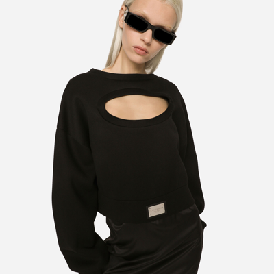 Dolce & Gabbana Technical Jersey Sweatshirt In Black