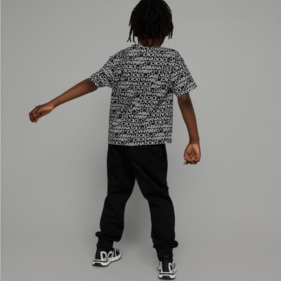 Dolce & Gabbana Short-sleeved Jersey T-shirt With The All-over Logo-print In Multicolor