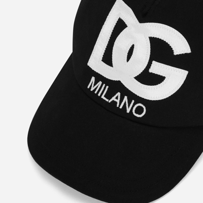 Shop Dolce & Gabbana Baseball Cap With Dg Logo Embroidery In Black