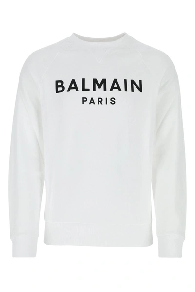 Shop Balmain Sweatshirts In Blancnoir