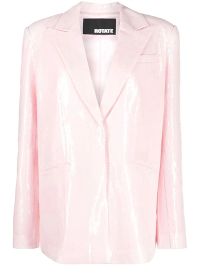Shop Rotate Birger Christensen Rotate Sequin Blazer In Pink