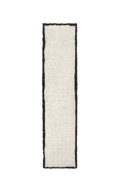 Shop Nordic Knots Shaggy Runner By ; Shaggy Area Rug In Cream/black; Size 2.5' X 16' In Off-white