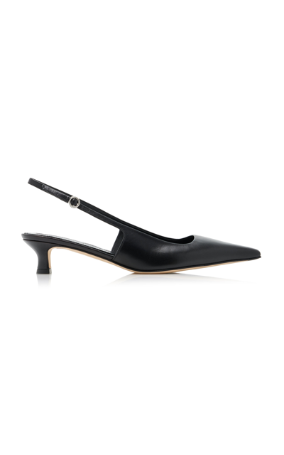 Shop Aeyde Catrina Leather Slingback Pumps In Black