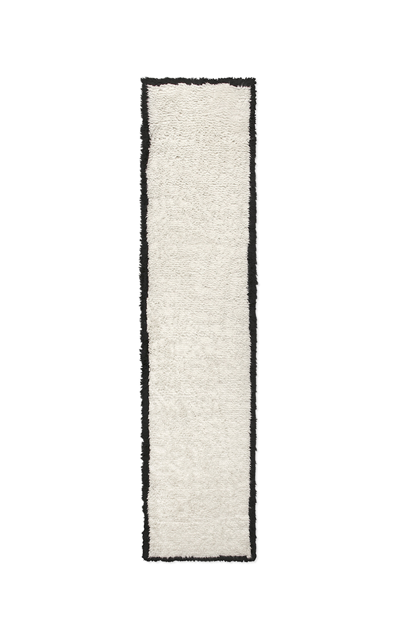 Shop Nordic Knots Shaggy Runner By ; Shaggy Area Rug In Cream/black; Size 2.5' X 9' In Off-white
