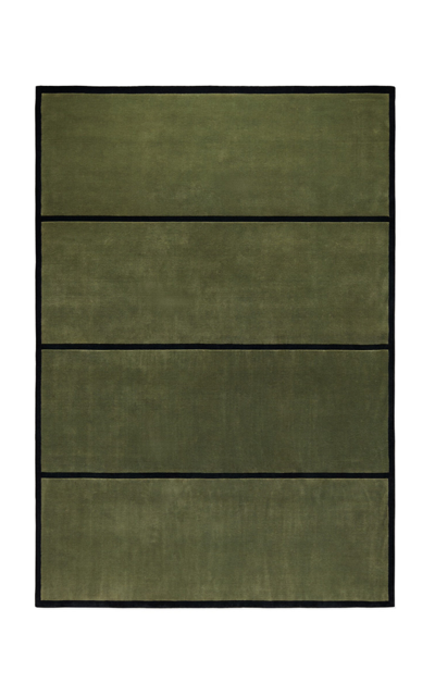 Nordic Knots Norr Mälarstrand 01 By ; Hand Loomed Area Rug In Green/black; Size 8' X 10' In Green