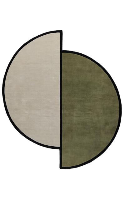 Nordic Knots Norr Mälarstrand 03 By ; Hand Loomed Area Rug In Oatmeal/green; Size 5' X 8' In Neutral