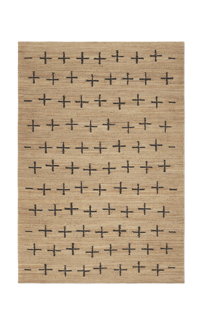 Nordic Knots Jute Cross By ; Flatweave Area Rug In Black; Size 6' X 9' In Black