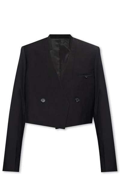 Shop Helmut Lang Cropped Blazer In Black