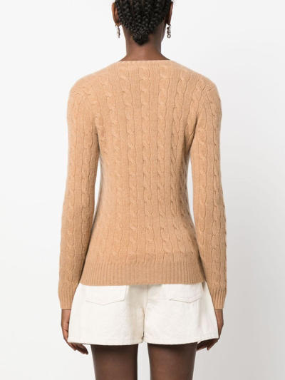 Shop Polo Ralph Lauren V Neck Sweater With Braids