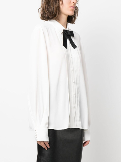 Shop Emporio Armani Long Sleeves Shirt With Bow